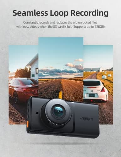 iZEEKER Dash Cam Front and Inside Cabin, Both 1080P Dual Dash Camera for Cars with IR Night Vision, 170°+140° Wide Angle, Accident Record, Parking Monitor for Truck Taxi Driver, Support 128GB