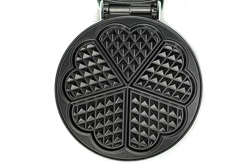 Multi Mini-HEART Waffle Maker Machine- 700 Watts | 5 Heart Waffles at once |Stainless Steel Non-Stick Cooking Plates & Cool Touch Handle | Electric Iron with Indicator Light- Frost White