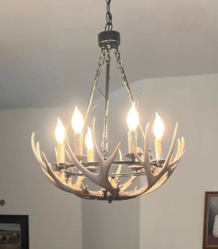 Rustic Antler Chandelier 6 Lights