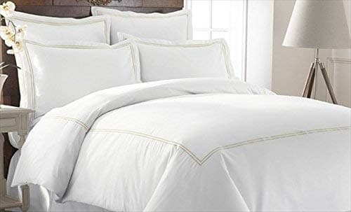Amrapur Overseas | 600 Thread Count 3-Piece Duvet Set with Double Marrowing (Warm Sand, King)