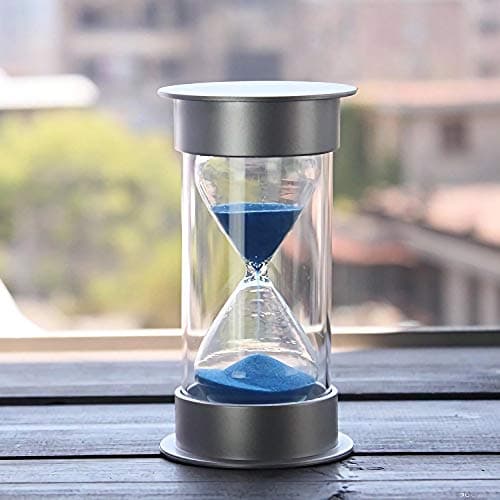 Siveit Crystal Hourglass Sand Timer with Gift Box, 15 min - Blue