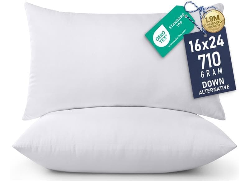 Utopia Bedding Throw Pillows Insert (Pack of 2, White) - 16 x 24 Inches Bed and Couch Pillows - Indoor Decorative Pillows