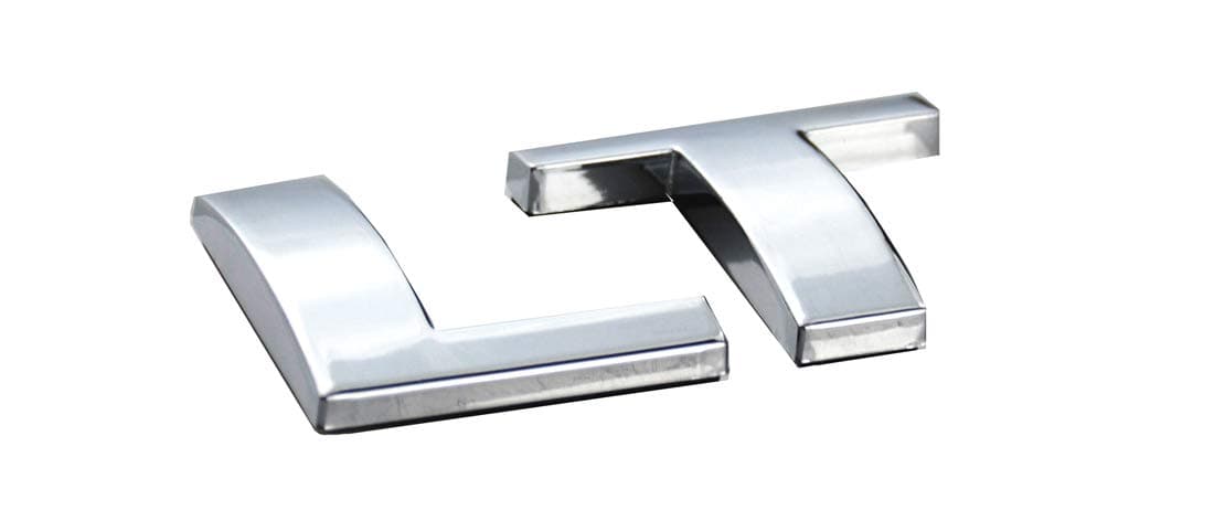 Aimoll 1x Replacement for LT Letter Plastic Emblem, 3D Badge Chevrolet Cruze Silverado (Chrome)