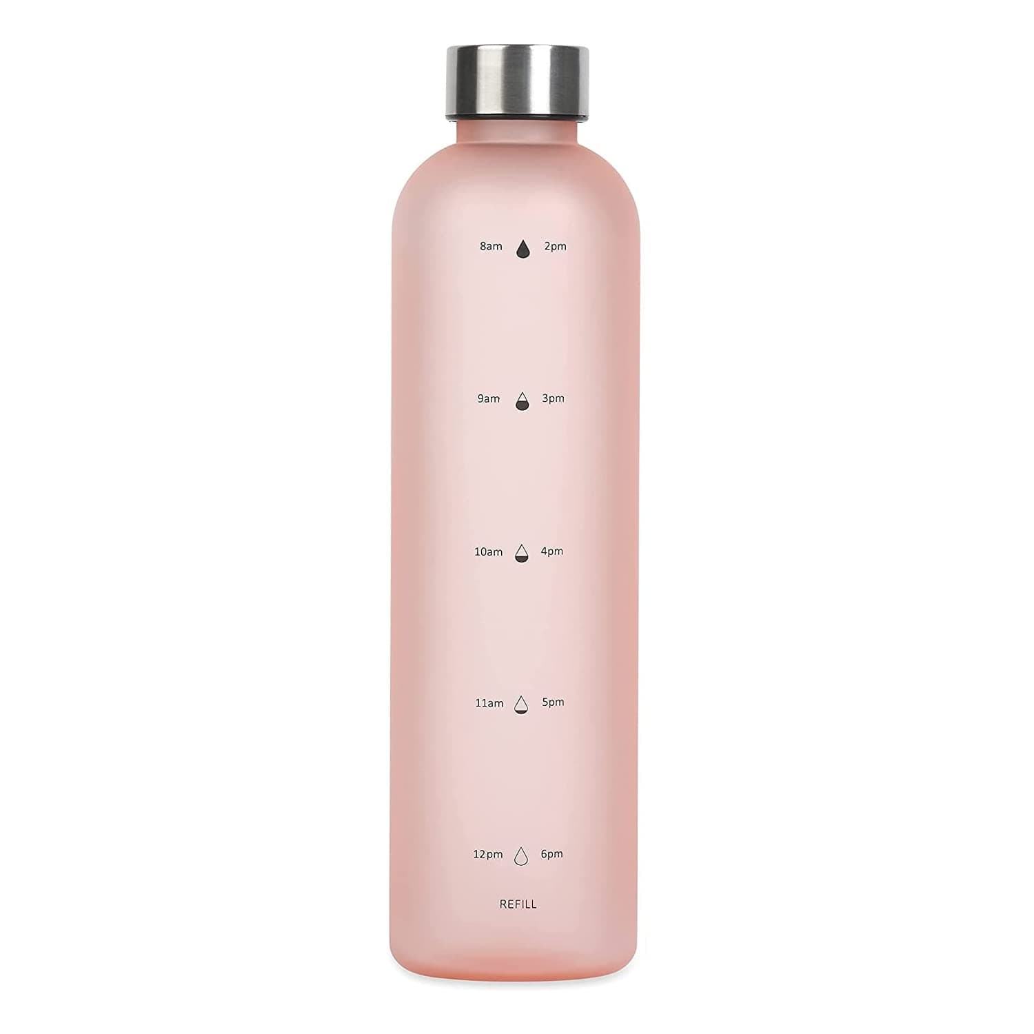 Drinking Water Bottle With Time Marker Pink