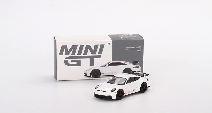Truescale Miniatures True Scale Model Car Compatible with Porsche 911 (992) White Limited Edition 1/64 Diecast Model Car MGT00478