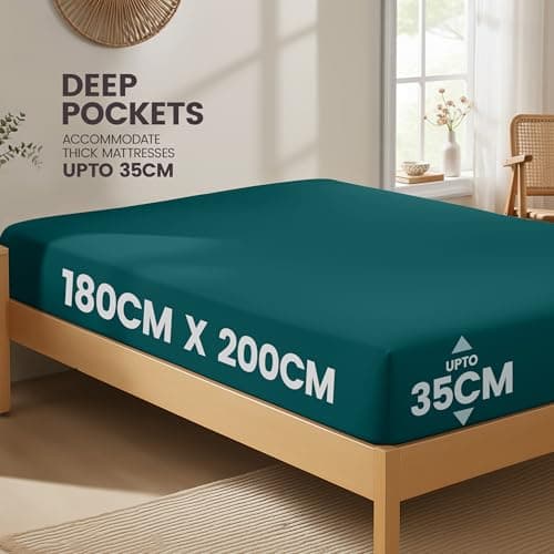 Utopia Bedding Fitted Sheet Super King, Teal - Deep Pocket 14 inch (35 cm) - Easy Care - Soft Brushed Microfibre Fabric - Shrinkage and Fade Resistant - Bottom Sheet
