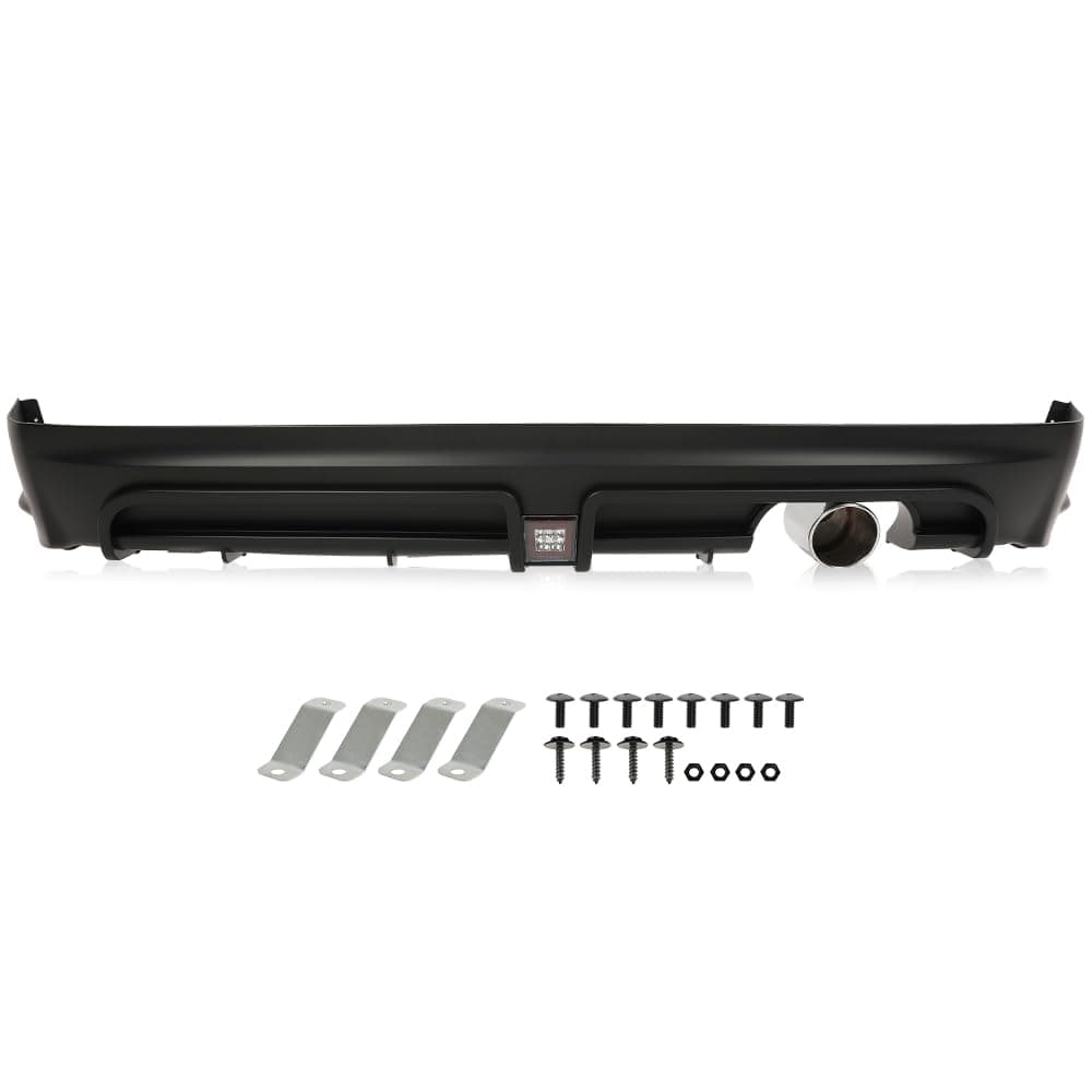 G-PLUS Rear Bumper Spoiler & LED 3RD Brake Light & Muffler Tip Compatible with Hon.da Civic 4 Door 2006 2007 2008 2009 2010 2011 Mug RR Style Air Dam Chin Diffuser Mugen Rear Bumper Lip
