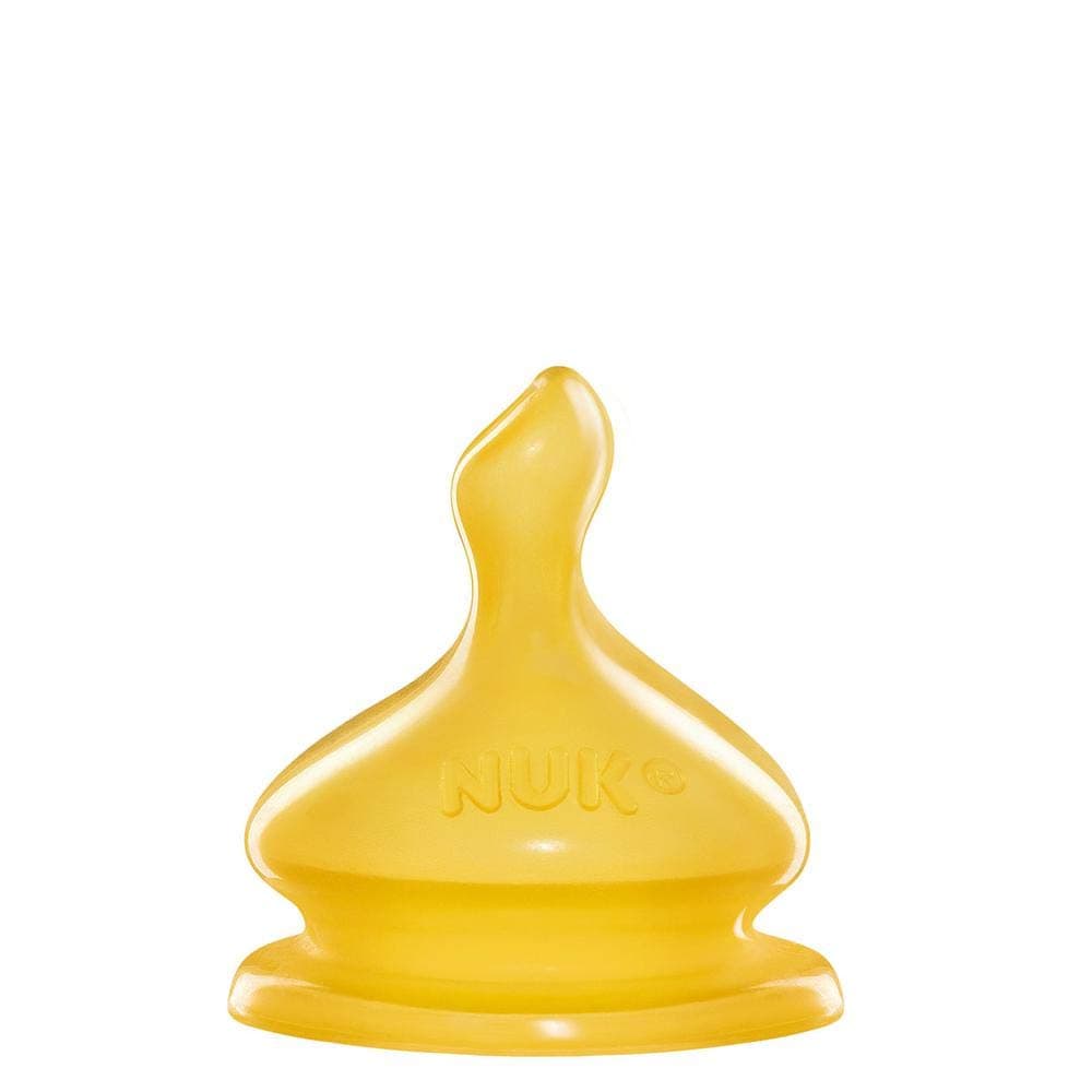 NUK First Choice+ Latex Replacement Teats | 6-18 Months with Large Feed Hole | 2 Count