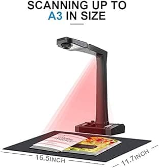 Document Scanner, Auto-Flatten & Deskew Tech, Capture A3, Multi-Languages OCR, Convert to PDF/Word/Txt/Excel on Windows and PDF on Mac System