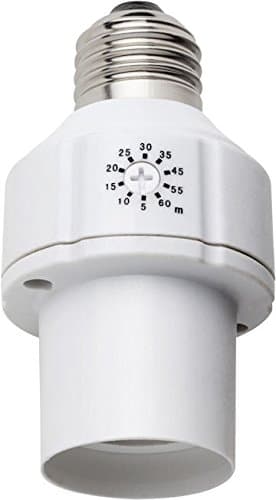 EcoSavers Lampbasetimer, Acryl, E27, 60 W, White