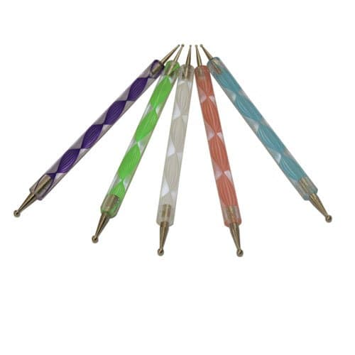 5 X 2 Way Double Ended Marbleizing Painting Dotting Pen Set Nail Art Manicure Pedicure Tool Colorful