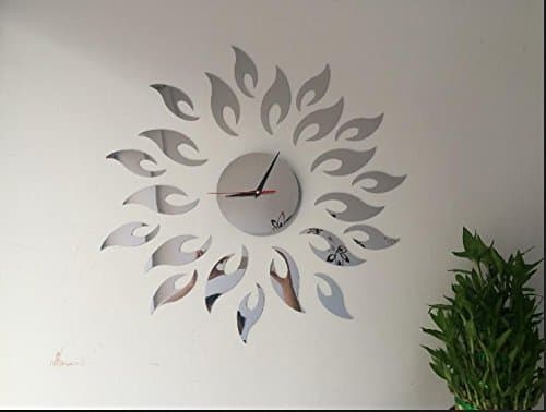 Modern Style Sun Flower DIY Acrylic 3d Clock Mirror Wall Art Decal Stickers