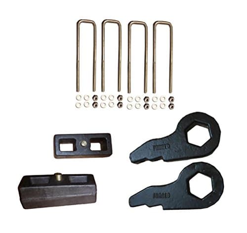 QSA 1" - 3" Keys + 2" Blocks + U-Bolts - Compatible 2000-2010 CHEVY GMC 1500HD 2500HD 3500HD Silverado Sierra Fits RPO Codes FK2-FK3, FF6-FF7, FF8-FF9 Codes in Glove box!
