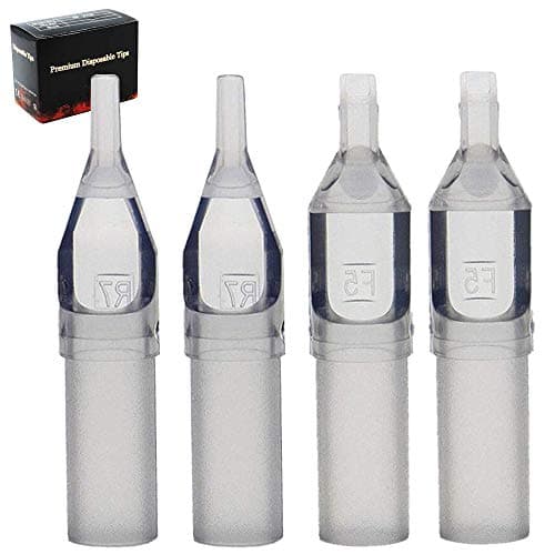 Disposable Tattoo Tips - Romlon 100pcs Professional Tattoo Tips Assorted for 3RL 5RL 7RL 9RL 3RS 5RS 7RS 9RS 5M1 7M1 9M1 11M1 13M1 Tattoo Needles Round Flat/Magnum Sterileze Plastic Tattoo Tips