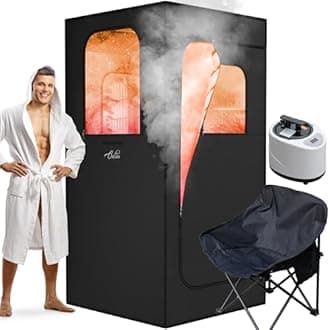 ouluu Portable Sauna for Home, 2.6L Steamer Portable Steam Sauna for Home, Pe...