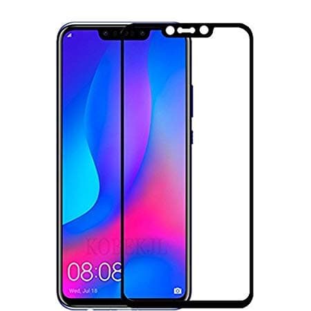 Tingtong Full Glue, Full Coverage Edge-to-Edge 6D Tempered Glass Screen Protector for Huawei Nova 3i (Black)