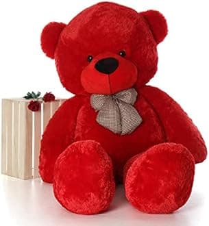 Soft Toy Teddy Bear 5 Feet for Kids | Plushie Soft Toys for Baby Boys and Girls Kids - Teddy | Birthday & Valentine Gift (Red)