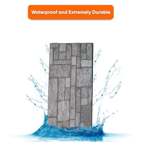 IZODEKOR 3D Brick Effect Wall Panels - Cladding, Stone Look, Styrofoam Panels for Living Room, Kitchen, Bathroom, Balcony, Bedroom, Back of Counter, and Teras | Backyard, 10 Pack