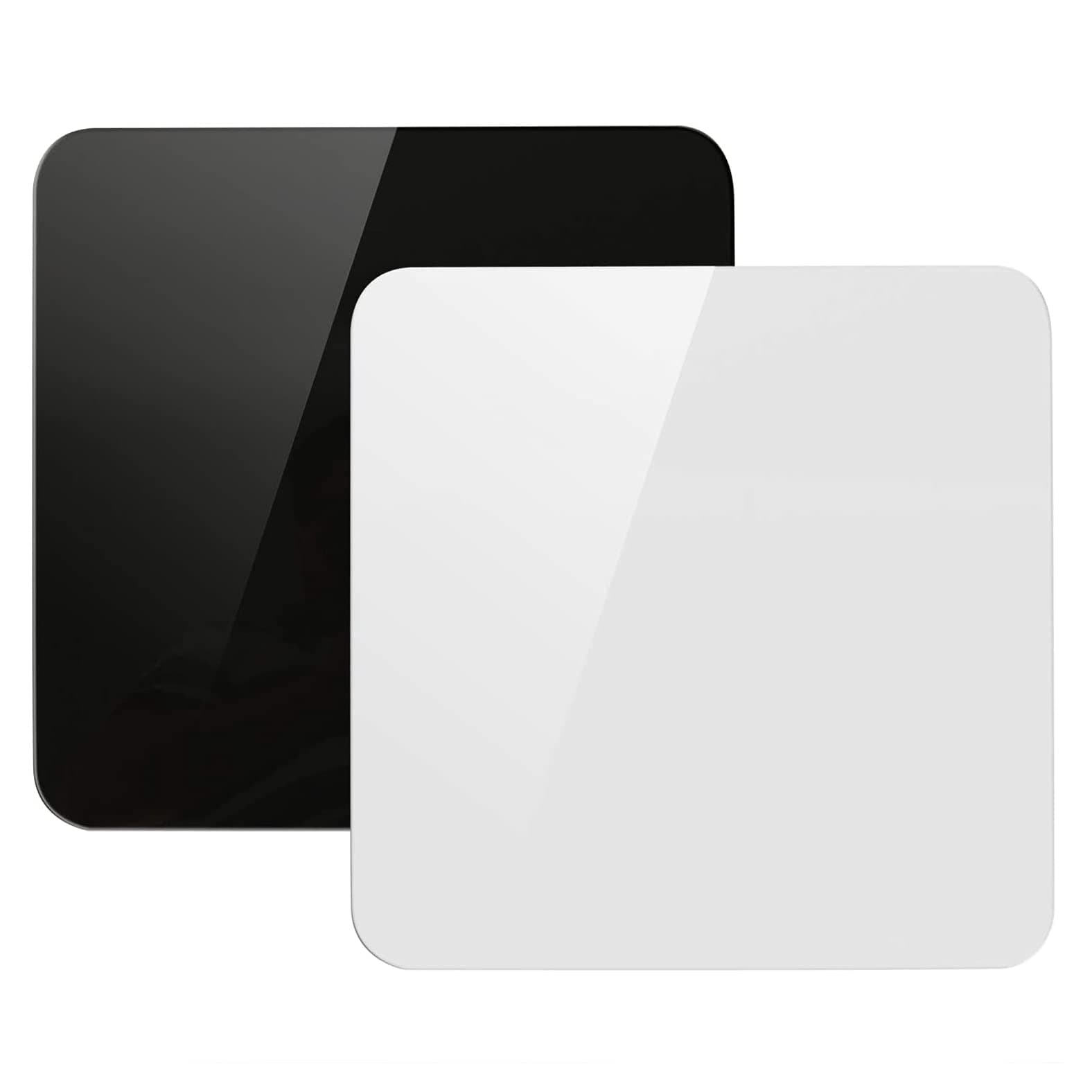 Angju Acrylic White & Black Reflective Display Table Riser for Professional Product Photography,30 x 30 cm Background Boards for Product Table Top Photography Shooting