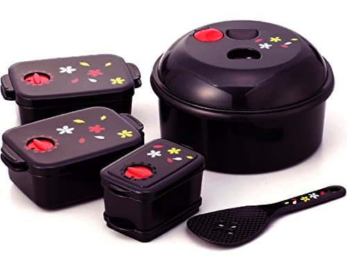 Steamer storage container 5-piece set for bamboo charcoal entering Ohitsu-rice