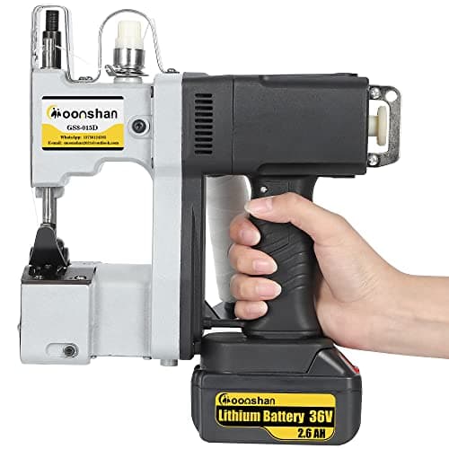 Moonshan Cordless Bag Closing Machine 2s/bag Bag Sewing Machine Cordless Portable Bag Sewer 8.1Lbs Automatic Woven Bag white