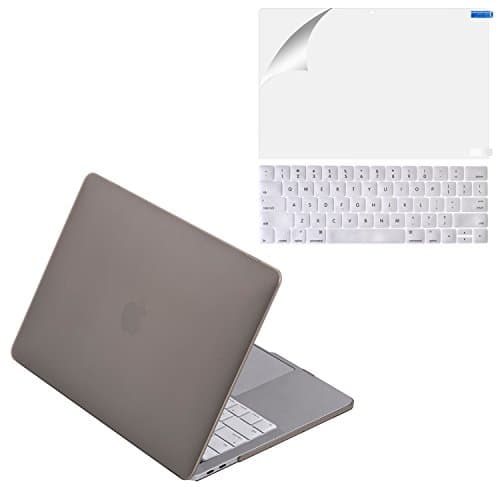 MacBook Pro 13 Case 2017 & 2016 Release A1706/A1708, Mittly Plastic Hard Case Shell Cover with Keyboard Cover & Screen Protector for Newest MacBook Pro 13 Inch with/Without Touch Bar & Touch ID, Grey