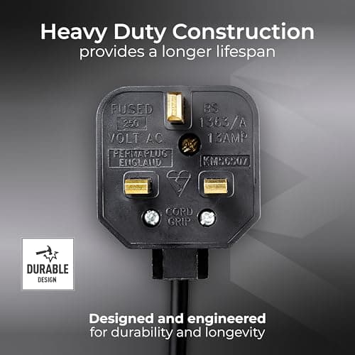 Masterplug Heavy Duty 13 Amp Rewireable Plug, 57.5 x 48 mm, Black