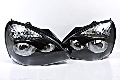 Headlights Lamps PAIR Black compatible with Renault Clio Facelift Hatchback 2001-2004