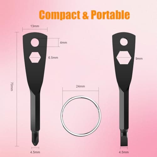 Keychain Screwdriver Tool, Kusonkey 4-in-1 Screwdriver bit with Phillips, Slotted and Hex Wrench Christmas Gift for Men, DIY Handyman, Electrician, Father/Dad, Husband, Boyfriend, Him, Women