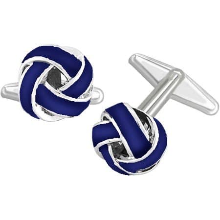Alfa Perry Dark Blue Enamel Knot Cufflinks