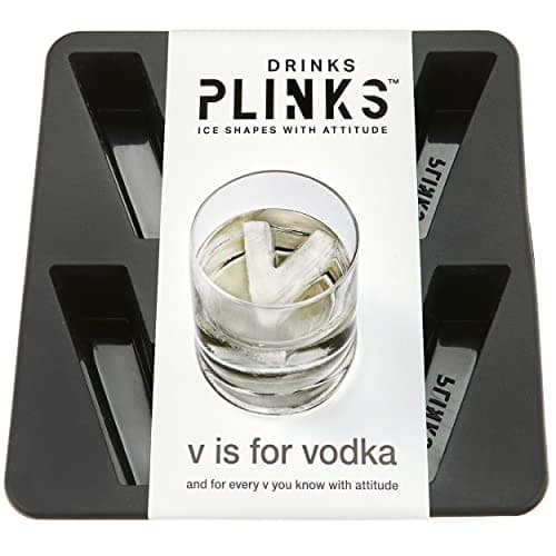 DRINKSPLINKS Silicone Ice Cube Mold Tray - Custom Letter V. Personalized Monogram Big Ice Cube Molds for Whiskey, Bourbon, Cocktails, and Customized Gifts with Initials. Alphabet Mold for Every Name.