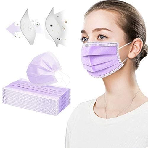 Lavender Pleated Dual Fit Ear-Loop Face Mask 50 PC/Box