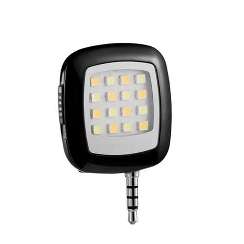 Universal Portable Mini 16 LED Night Using Selfie Enhancing Dimmable Flash Cellphone Camera Flash Fill-in Light Pocket Spotlight Photo Speedlite Android Smartphone Tablets Camera iPhone (SquareBlack)