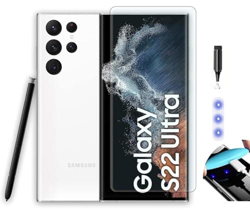 NISHTECH Advanced HD+ Curved UV Tempered Glass Screen Protector Designed for Samsung Galaxy S22 Ultra 5G || Full Screen Protector with Easy Installation Kit (Anti-Scratch)