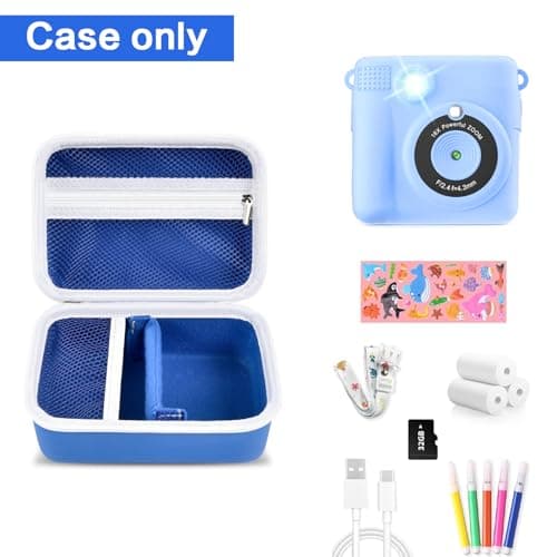 Digital Camera Case Compatible with Agoigo/for Seckton/for DEKER/for Miiulodi/for Yoophane Kids Camera. Waterproof Camera Storage for Cable, Memory Card and Accessories(Bag Only), Deep Blue,