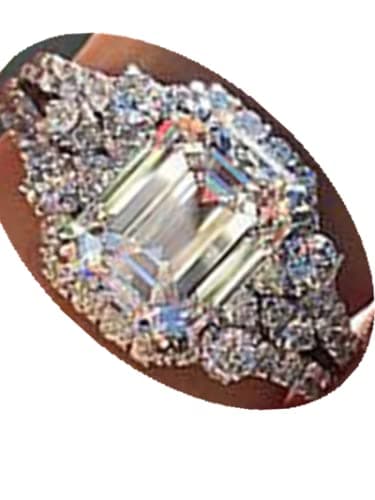 Duan New Princess Square Simulation Diamond Ring 925 Silver Elliptical Perfect Cutting 3ct CZ Engagement Rings Size 6-10 US code 8 DUAN.3