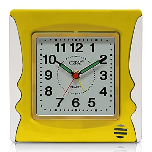 Orpat Time Piece Buzzer Alarm Clock (Small) (Yellow)