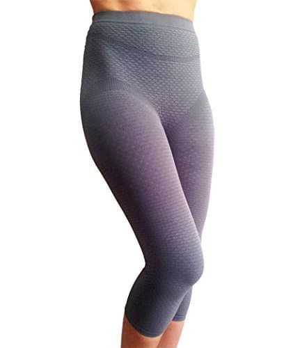 BIOFLECT Compression Capri Leggings with Far Infrared Therapy and Micro-Massage Knit - Slimming Support and Comfort - Lipedema, Lymphedema, Inflammation - Sand XL