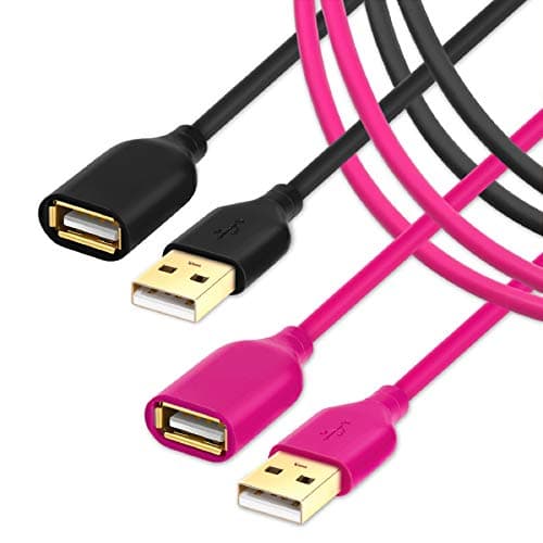USB Extender, Besgoods 2Pack 6 Feet USB 2.0 Extension Cable Extender Cord - A Male to A Female Extension Cable for Printer, Keyboard, Mouse
