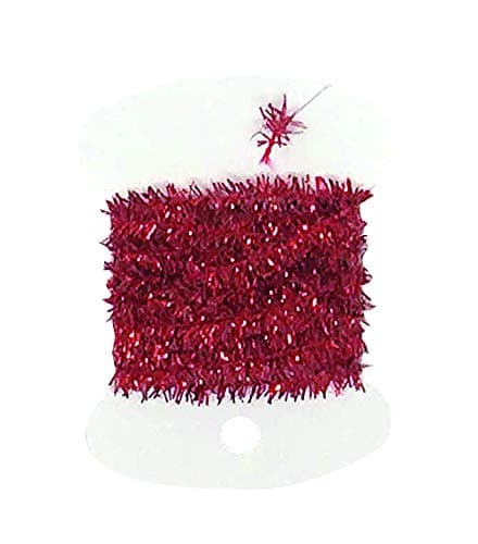 Flash and Tinsel Chenille for Fly Tying or Tying Flies. Variety of Colors to Choose from. (Red)