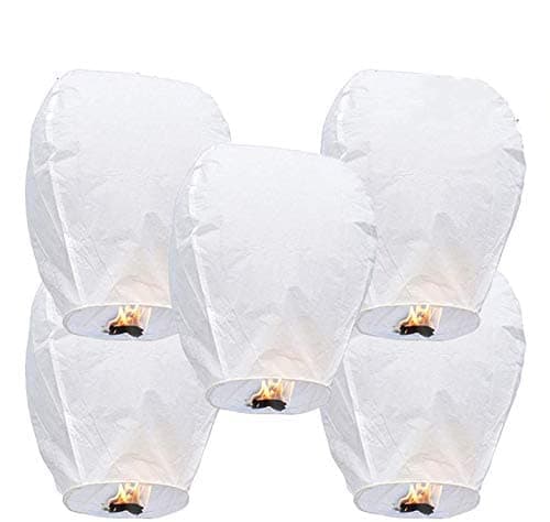LABOTA 5 Pack Chinese Sky Lanterns, Eco-Friendly, Floating Lanterns for Outside Flying, Lanterns to Release in Memory, Perfect for Birthdays, Eid, Funerals, and Memorial Days
