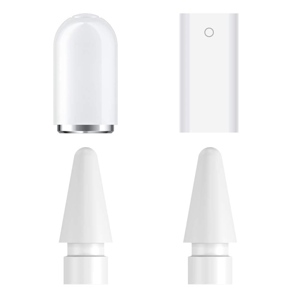 Compatible with Apple Pencil Tip and Cap Replacement/ Charging Adapter for Apple Pencil 1st Generation 4 Pack for Apple Pencil Cap Magnetic/ iPencil Charger/ iPencil Nibs for iPad Pro Pencil
