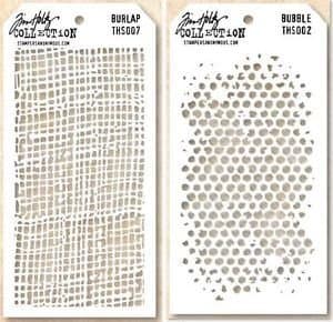 Tim Holtz Layering Stencils Duo Pack ~ Burlap & Bubbles!!!