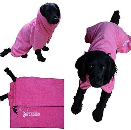 Arcadian Microfibre Dog Robe. Quick-Drying and Super-Absorbent. Easy To Use, Comfortable, Adjustable Straps.