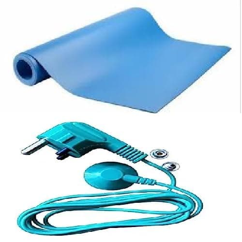 Sky ESD Mat Pad Earthing Sheet With 3 pin Grounding Plug 1.5 meter Wire length for Grounding Human body volatge Removing Electrostatic charge from human Body size (2x4 ft)