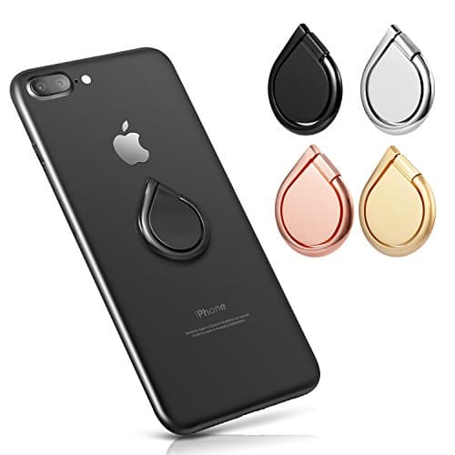 Atill Cell Phone Ring Holder, 4 Pack Universal Finger Ring Stand Grip 360 Rotation Kickstand Car Mount for iPhone X/8 plus/8/7/6s/5, Samsung and More Android Smartphones (With 5 Ring Hook Mounts)