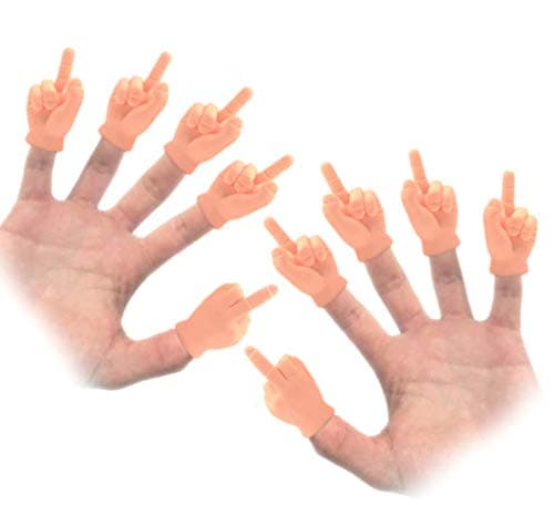 Finger Hands (10 Middle Fingers) – Premium Rubber Little Tiny Puppets – Fun and Realistic Design – Ideal for Jokes, Gag Present, Fun for All Kids!