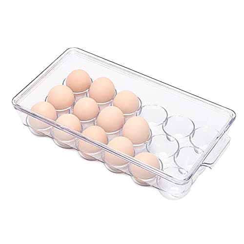 18 Eggs Holder for Refrigerator, Clear Egg Container for Fridge, Kitchen