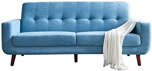 Mid-Century Style Button Tufted Sofa, Modern Upholstered Fabric Sofa, Button Back Mid Century Fabric Modern Loveseat, Home Furniture, Extremely Minimalist Design