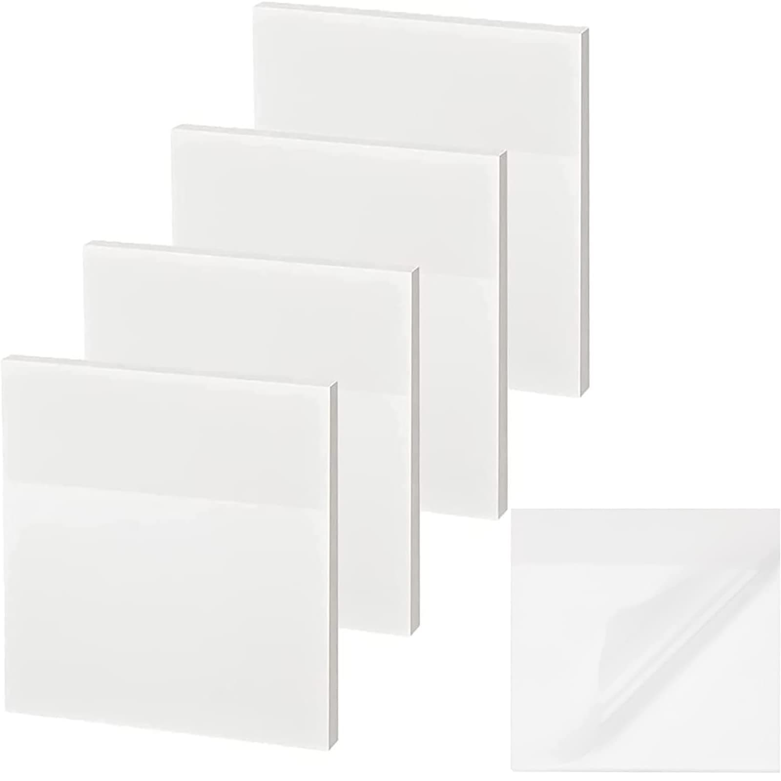 Transparent Sticky Notes, 250 Sheets 3x3 Inch Clear Sticky Notes Waterproof Self-Sticky Notes for School Home Office (5 Pads)